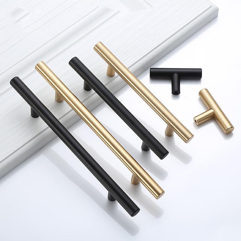 Furniture Hardware Restoration - Nowoczesne złote szczotkowane proste uchwyty do