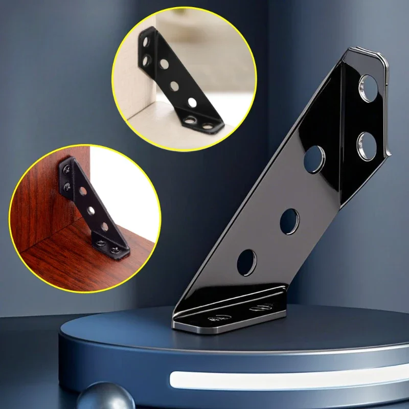 Furniture Hardware Connectors - Czarny wielofunkcyjny wspornik narożny do mocowania