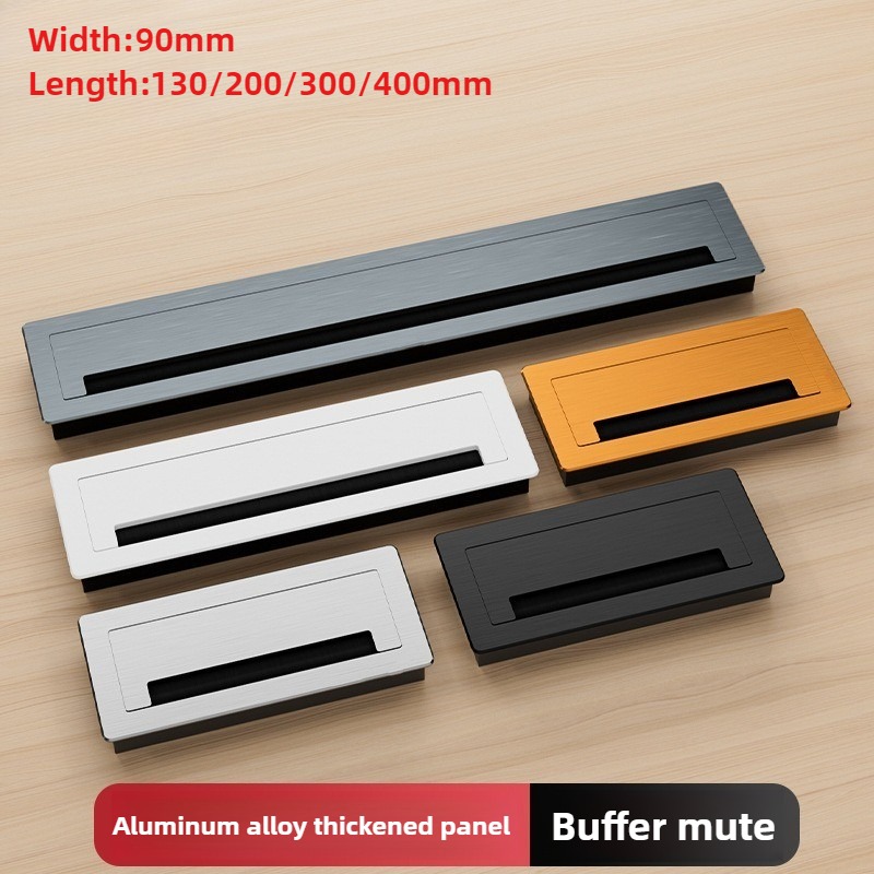 Furniture Hardware Outlet - 1 szt. Aluminiowa Prostokątna Przejściówka Kablowa