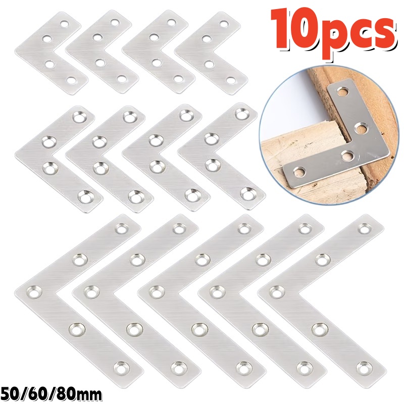 Furniture Hardware Connectors - 10 szt. Płaskich wsporników narożnych ze