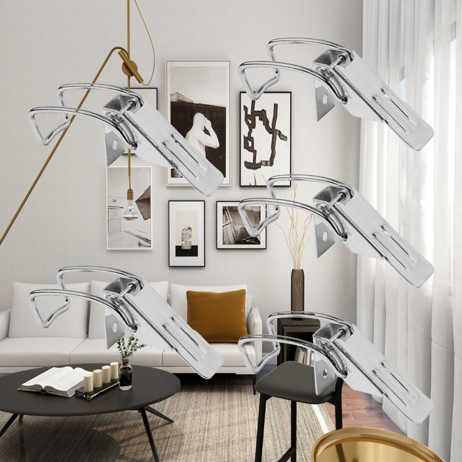 Furniture Hardware Accessories - 5x Zatrzask Metalowy Wytrzymały Uniwersalny Zamek